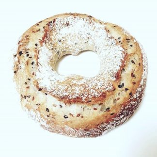 Couronne aux graines de lin brun et blond